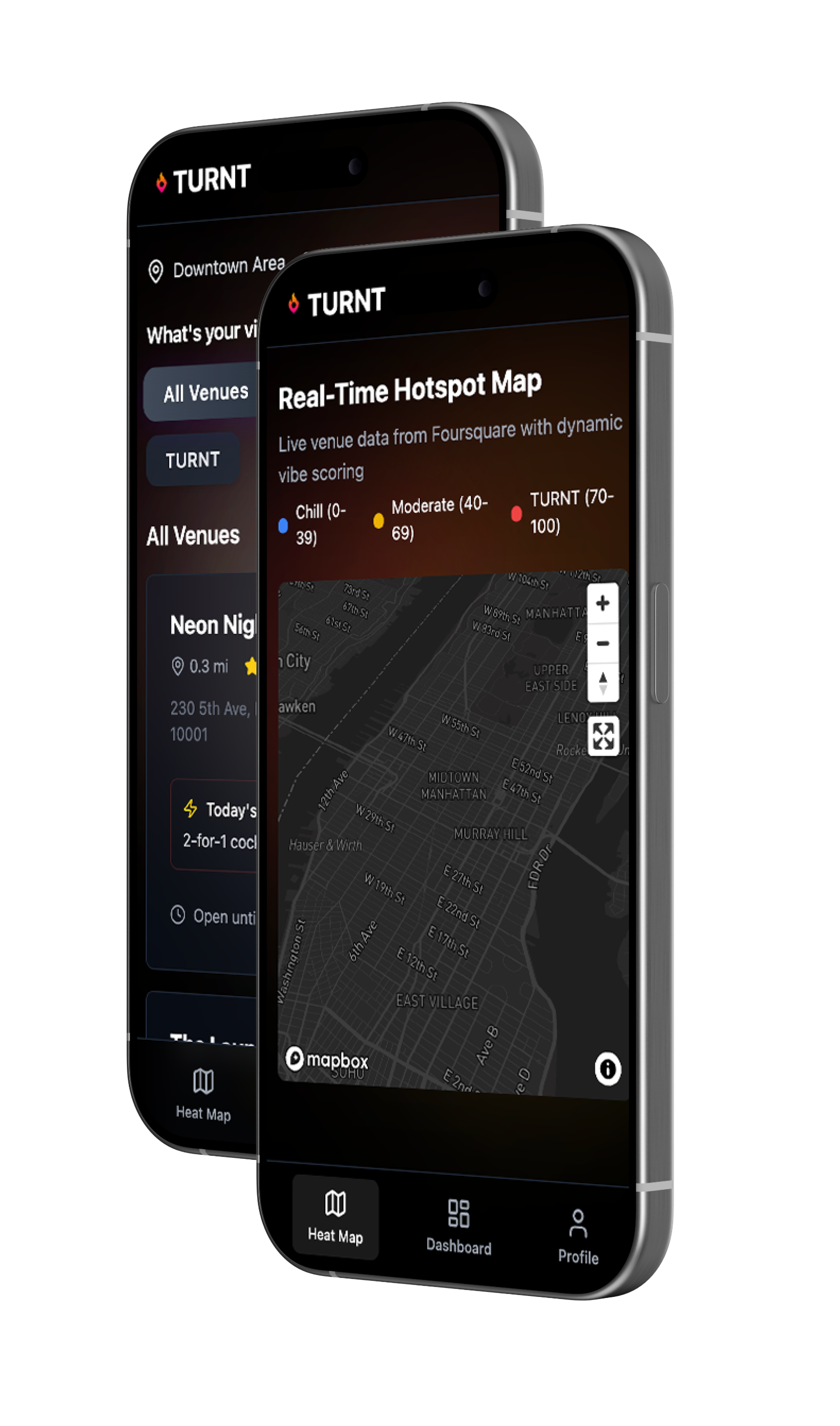 Turnt app mockup